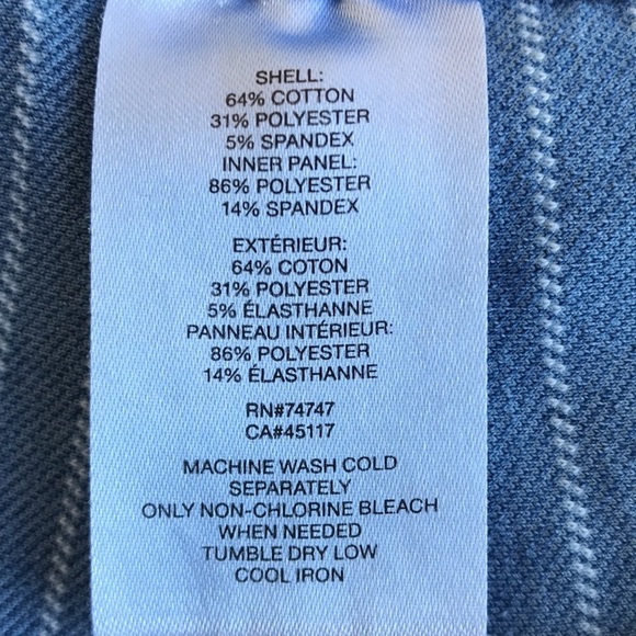 Natural Reflections blue & white vertical-striped pull-on pants, size XL - Picture 8 of 8